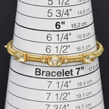 Judith Ripka 14K Gold Canary Crystal & Diamond Hinged Bangle Bracelet +Box 21.2G