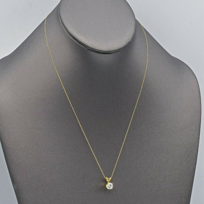 Vintage 14K Yellow Gold 0.84 Carat Diamond Pendant Necklace