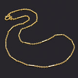 Vintage 24K Yellow Gold Link Bar Chain Necklace 2 mm 13.6 Grams 18.75 Inches