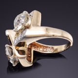 Estate 18K Yellow Gold 3.68 TCW Diamond Ring 8.6 Grams Size 4.5