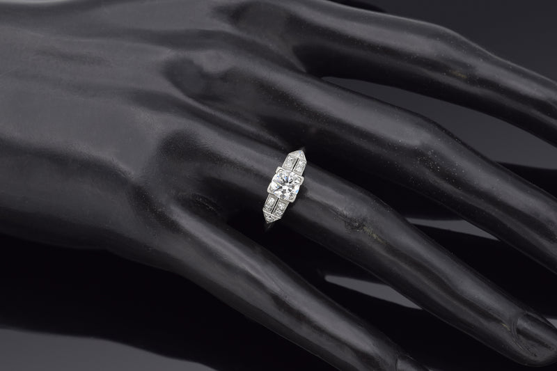 Antique Platinum 0.89 TCW Diamond Band Ring