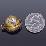 Vintage 14K Yellow Gold Spinning Globe World Charm Pendant 6.3 Grams
