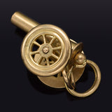 Vintage 14K Yellow Gold Movable Cannon Charm Pendant 1.9 Grams