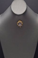Antique French 14K Yellow Gold Hand Painted Portrait Brooch Pin Pendant 8.8Grams