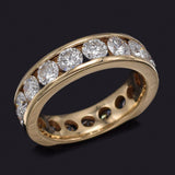 Vintage 14K Yellow Gold 3.91 TCW Diamond Eternity Band Ring