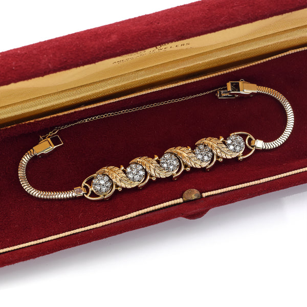 Jabel Vintage 18K Gold 1.05 TCW Single Cut Diamond Add-a-Link Bracelet