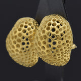 Vintage 1988 Angela Cummings 18K Gold Studios Perforations Free Forms Earrings