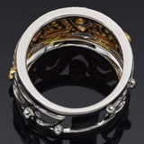 HANA 18K Multi-Tone Gold 0.88 TCW Canary & White Diamond Heart Band Ring
