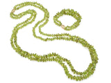 Vintage GUMP'S 14K Yellow Gold Peridot Beaded Strand Bracelet & Necklace Set