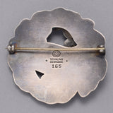 Vintage Georg Jensen Denmark Sterling Silver Sapphire Brooch Pin # 165