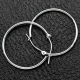 Vintage 10K White Gold 1.5 mm Hoop Earrings