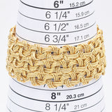 Milor Italy 14K Yellow Gold 28.5 mm Wide Woven Link Bracelet 27.8 Grams