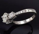 Vintage 14K White Gold 1.55 TCW Diamond Three-Stone Band Ring