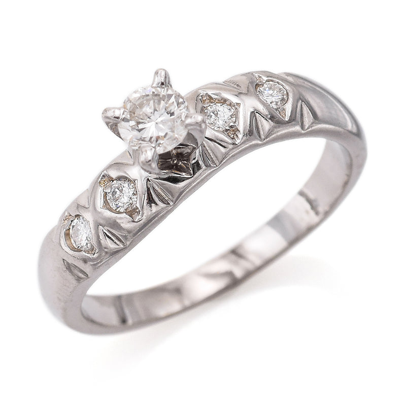 Vintage 14K White Gold 0.39 TCW Diamond Band Ring