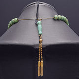 Vintage 18K Yellow Gold Green Jade Prayer Beads 38.3 Grams