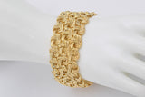 Milor Italy 14K Yellow Gold 28.5 mm Wide Woven Link Bracelet 27.8 Grams