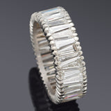 Vintage Platinum 5.40 TCW Diamond Baguette Eternity Band Ring