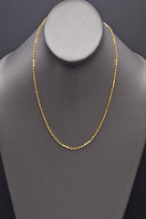 Vintage 24K Yellow Gold Link Bar Chain Necklace 2 mm 13.6 Grams 18.75 Inches