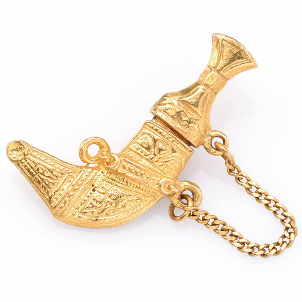 Vintage 22K Yellow Gold Sword Dagger Sheath Charm Pendant