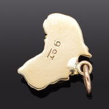Vintage 9K Yellow Gold Opal Charm Pendant 1.0 Grams
