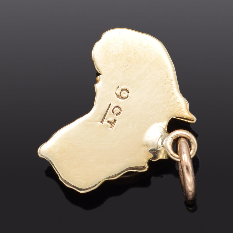 Vintage 9K Yellow Gold Opal Charm Pendant 1.0 Grams