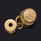 Vintage 14K Yellow Gold Thimble & Thread Spool Sewing Charm Pendant