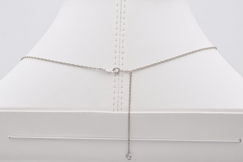 Vintage ELKA 14K White Gold 0.46 Carat Diamond Pendant Necklace