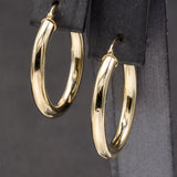 Estate 14K Yellow Gold 3 mm Hoop Earrings