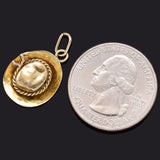 Vintage 14K Yellow Gold Cowboy Hat Charm Pendant