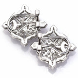 Vintage 18K White Gold 2.04 TCW Diamond Omega Back Earrings