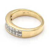 Vintage 14K Yellow Gold 1.20 TCW Diamond Two-Row Band Ring