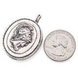 Vintage Henryk Winograd HW 999 Fine Silver Repoussé Roman Soldier Pendant 32.8mm