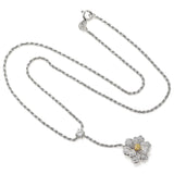 Vintage 18K White Gold 0.45 TCW Diamond Floral Pendant Necklace