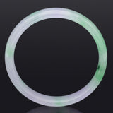 GIA Cert Translucent Variegated Green & Purple Jadeite Jade Bangle Bracelet