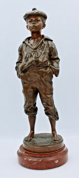 Superb Antique “Whistling Boy” Bronze by V Szczeblewski - Polish 1889