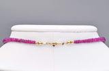 Vintage 14K Yellow Gold Untreated Ruby Faceted Beaded Strand Necklace