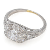 Antique Art Deco Platinum 0.67 TCW Diamond Band Ring Size 5 + Box