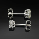 Vintage 14K White Gold 0.94 TCW Diamond Round Solitaire Stud Earrings