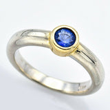 Estate 14K White And Yellow Gold Sapphire Ring
