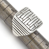 John Hardy Large Sterling Silver Bedeg Square Ring