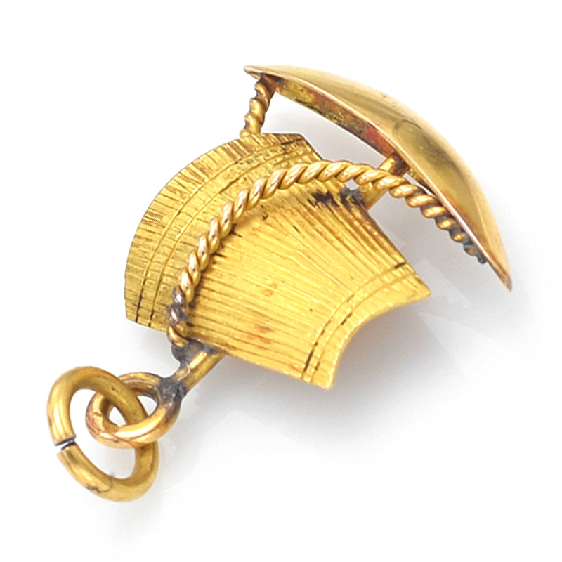 Vintage 14K Yellow Gold Sailboat Charm Pendant