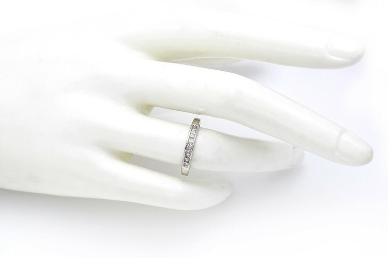 Vintage 14K White Gold 0.26 TCW Diamond Square Cut Band Ring