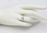 Vintage 14K White Gold 0.78 TCW Diamond Three-Stone Band Ring G/H