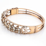 Vintage 18K Gold 3.10TCW Mixed Mine & Modern Diamond Swirl Bangle Bracelet