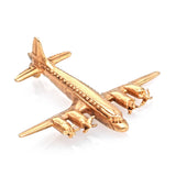 Vintage 14K Yellow Gold Airplane Charm Pendant