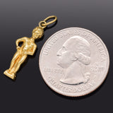 Vintage 14K Yellow Gold Manneken Pis Dutch Statue Charm Pendant 2.8 Grams