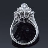 Vintage 14K White Gold 3.24 TCW Diamond Cluster Cocktail Ring 7.7 Grams Sz 6.75