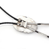 Vintage Sterling Silver Turquoise Oval Southwestern Bolo Tie