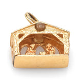 Vintage 14K Yellow Gold 3D Nativity Charm Pendant