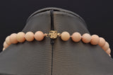 Vintage 14K Yellow Gold Angel Skin Coral Large 10-19mm Beaded Necklace 133.6G